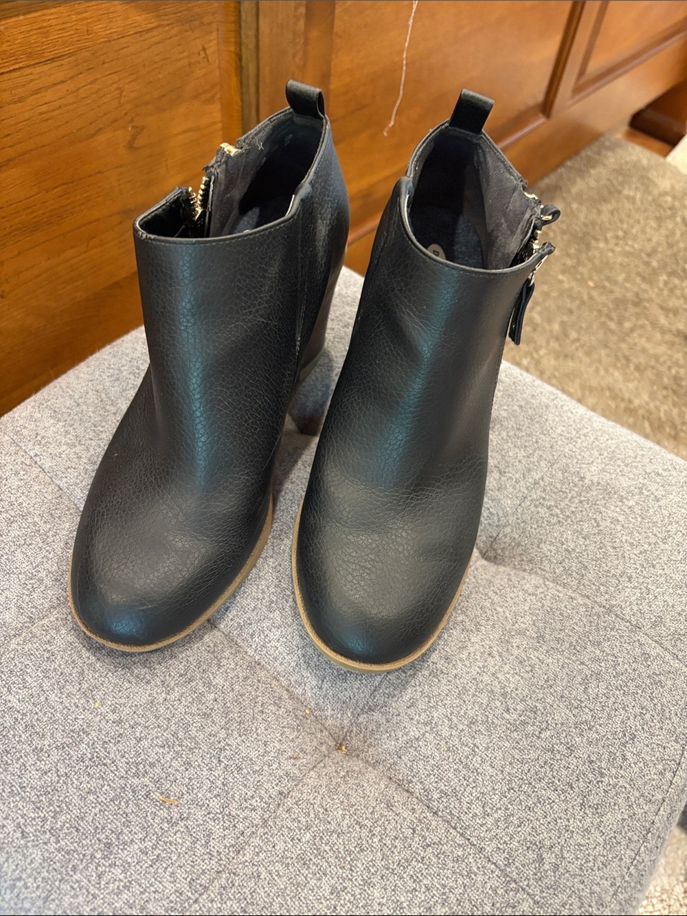 Dr. Scholls Black Ankle Booties with Side Zip - Women